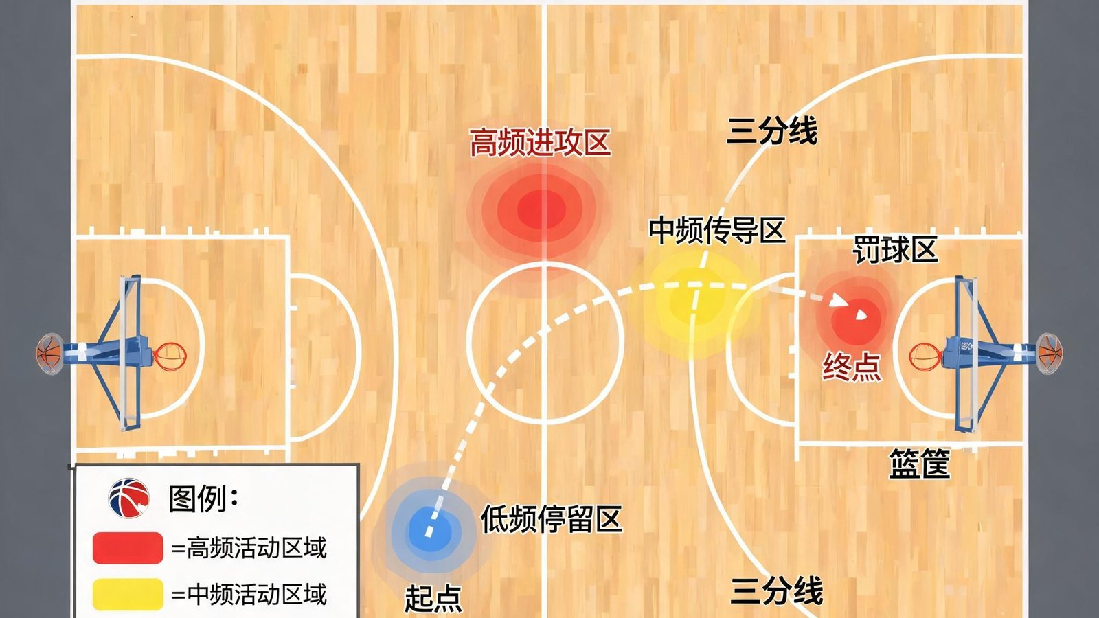 CBA球队战术热力图与球员跑动轨迹